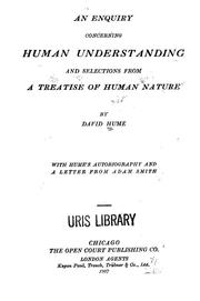 Front cover of An enquiry concerning human understanding, and selections from A treatise of human nature by David Hume