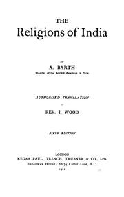 Front cover of The religions of India by Barth, Auguste