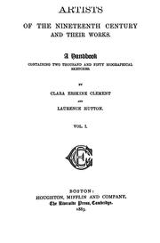 Cover of Artists of the nineteenth century and their works by Clara Erskine Clement Waters