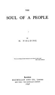 Front cover of The soul of a people by H. Fielding