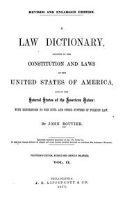 Cover of A law dictionary by Bouvier, John