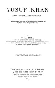 Front cover of Yusuf Khan, the rebel commandant by Samuel Charles Hill