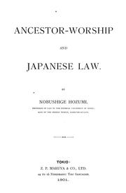 Cover of Ancestor-worship and Japanese law by Hozumi, Nobushige