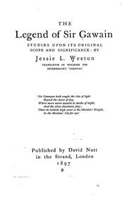 Front cover of The Legend of Sir Gawain by Jessie L. Weston