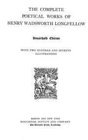 Cover of The complete poetical works of Henry Wadsworth Longfellow by Henry Wadsworth Longfellow