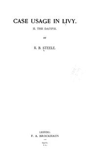 Cover of Case usage in Livy by Unknown