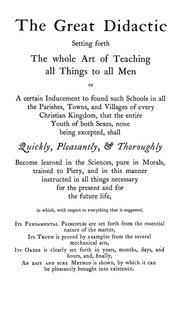 Front cover of The great didactic of John Amos Comenius by Johann Amos Comenius