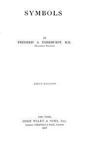 Front cover of Symbols by Frederic Augustus Parkhurst