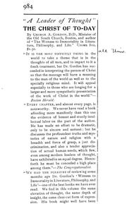 Cover of The Christ of to-day by Gordon, George A.