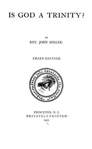 Cover of Is God a trinity? by John Miller Adye
