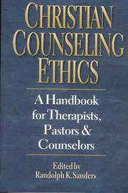 Front cover of Christian Counseling Ethics by Randolph K. Sanders