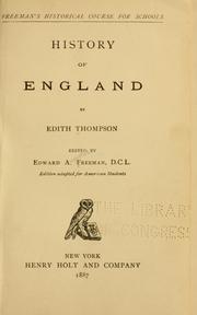 Front cover of History of England by Edith Thompson