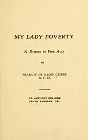 Cover of My lady poverty by Unknown