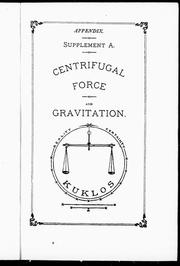 Front cover of Centrifugal force and gravitation by John Harris