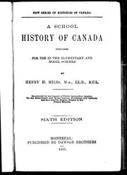 Front cover of A school history of Canada by Henry H. Miles