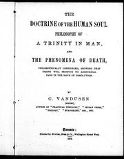 Front cover of The doctrine of the human soul by Conrad Van Dusen