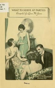 Front cover of What To Serve At Parties by Lilian M. Gunn