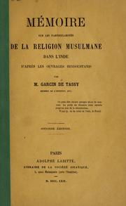 Cover of Mémoire sur les particularités de la religion musulmane dans l'Inde d'après les ouvrages hindoustanis by Joseph Héliodore Sagesse Vertu Garcin de Tassy