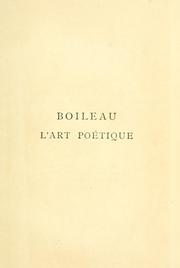 Cover of L' art poétique by Boileau