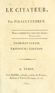 Cover of Le citateur by Pigault-Lebrun