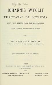 Cover of De ecclesia by John Wycliffe