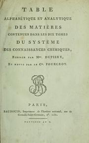 Cover of Syst^eme des connaissances chimiques, et leurs applications aux phénomènes de la nature et de l'art by Antoine François de Fourcroy