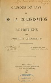 Cover of Causons du pays et de la colonisation by Benjamin Sulte