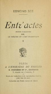 Cover of Entr'actes by Edmond Sée