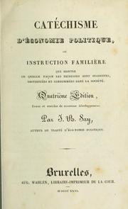 Front cover of Catéchisme d'économie politique by Jean Baptiste Say