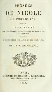 Front cover of Pensées de Nicole de Port Royal by Pierre Nicole
