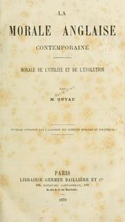 Cover of La morale anglaise contemporaine by Jean-Marie Guyau