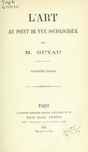 Cover of L'art au point de vue sociologique by Jean-Marie Guyau