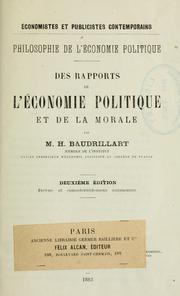 Cover of Philosophie del'économie politique by Henri Joseph Léon Baudrillart