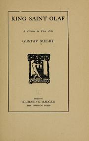 Cover of King Saint Olaf by Gustav Melby