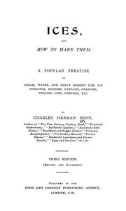 Front cover of Ices, and how to make them by Charles Herman Senn