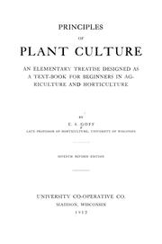 Front cover of Principles of plant culture by Unknown