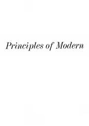 Front cover of Principles of modern biology by Unknown