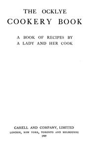 Front cover of The Ocklye cookery book by Eleanor L. Jenkinson