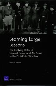 Cover of Learning large lessons by David E. Johnson