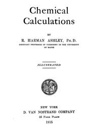 Cover of Chemical calculations by Raymond Harman Ashley