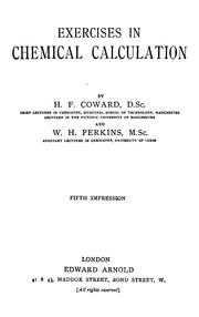 Front cover of Exercises in chemical calculation by H. F. Coward