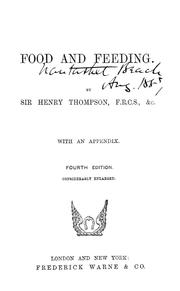Cover of Food and feeding by Thompson, Henry Sir