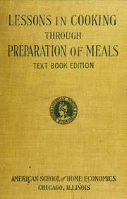 Front cover of Lessons in cooking through preparation of meals by Eva Roberta Robinson