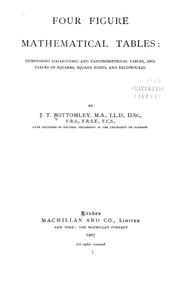 Cover of Four figure mathematical tables by John Thomson Bottomley