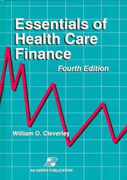 Front cover of Essentials of health care finance by William O. Cleverley