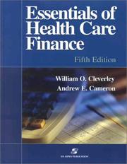Front cover of Essentials of health care finance by William O., Phd Cleverley