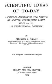 Cover of Scientific ideas of to-day by Gibson, Charles R.