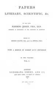 Front cover of Papers, literary, scientific, &c., by the late Fleeming Jenkin ... by Fleeming Jenkin