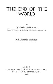 Front cover of The end of the world by Joseph McCabe