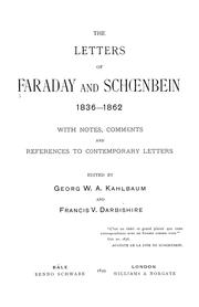 Front cover of The letters of Faraday and Schoenbein, 1836-1862 by Michael Faraday